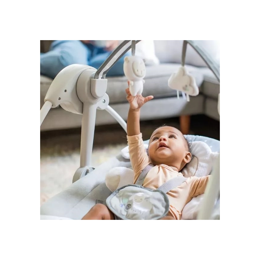 Ingenuity - Dziecięca huśtawka z muzyką CUDDLE LAMB 4xLR14