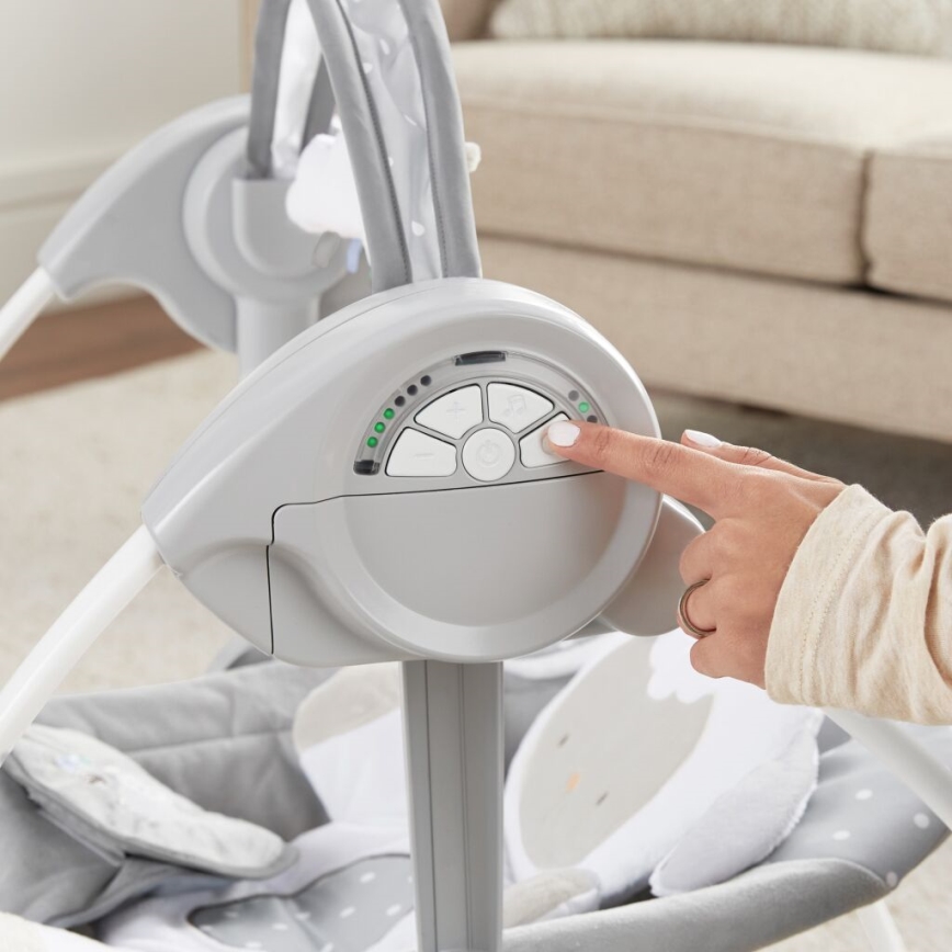 Ingenuity - Dziecięca huśtawka z muzyką CUDDLE LAMB 4xLR14