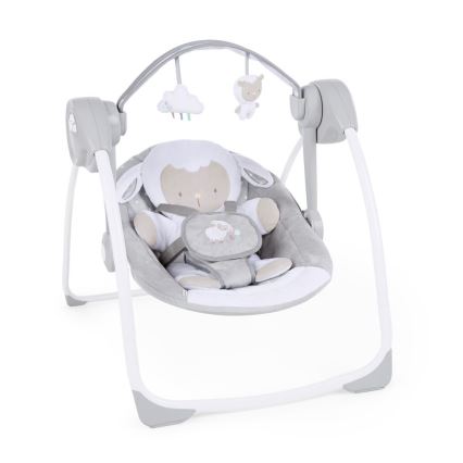 Ingenuity - Dziecięca huśtawka z muzyką CUDDLE LAMB 4xLR14