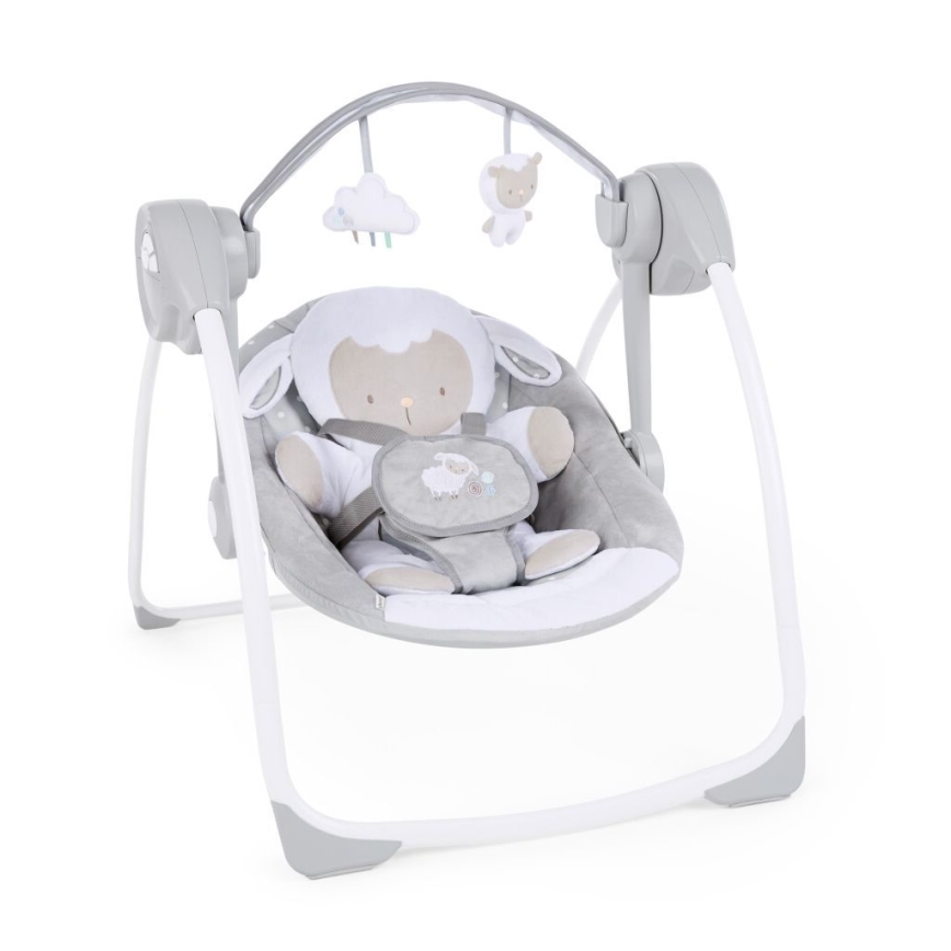 Ingenuity - Dziecięca huśtawka z muzyką CUDDLE LAMB 4xLR14
