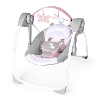 Ingenuity - Dziecięca huśtawka z muzyką FLORA THE UNICORN 4xLR14