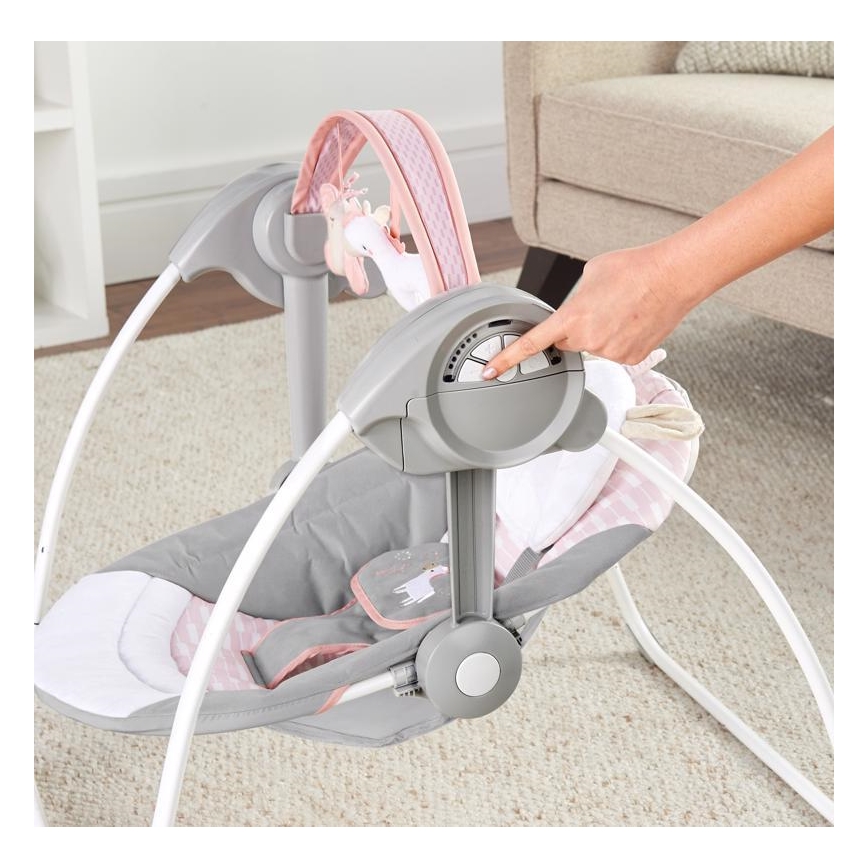 Ingenuity - Dziecięca huśtawka z muzyką FLORA THE UNICORN 4xLR14