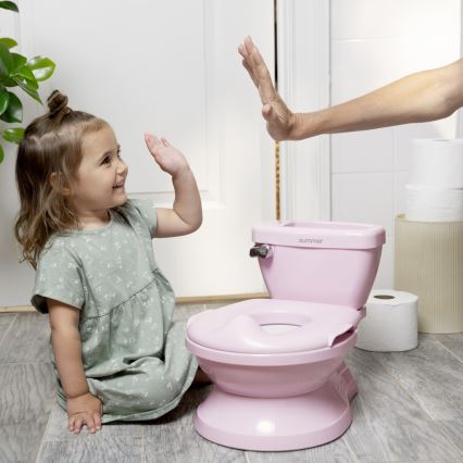 Ingenuity - Dziecięca toaleta z dźwiękiem MY SIZE różowa 2xAAA