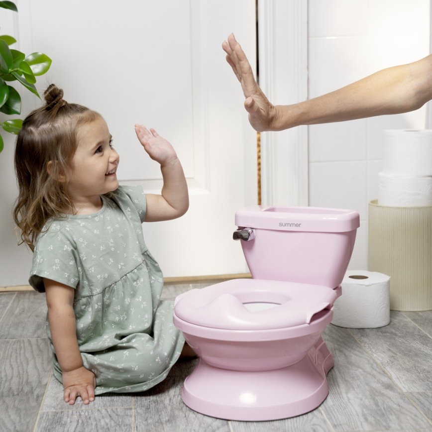 Ingenuity - Dziecięca toaleta z dźwiękiem MY SIZE różowa 2xAAA