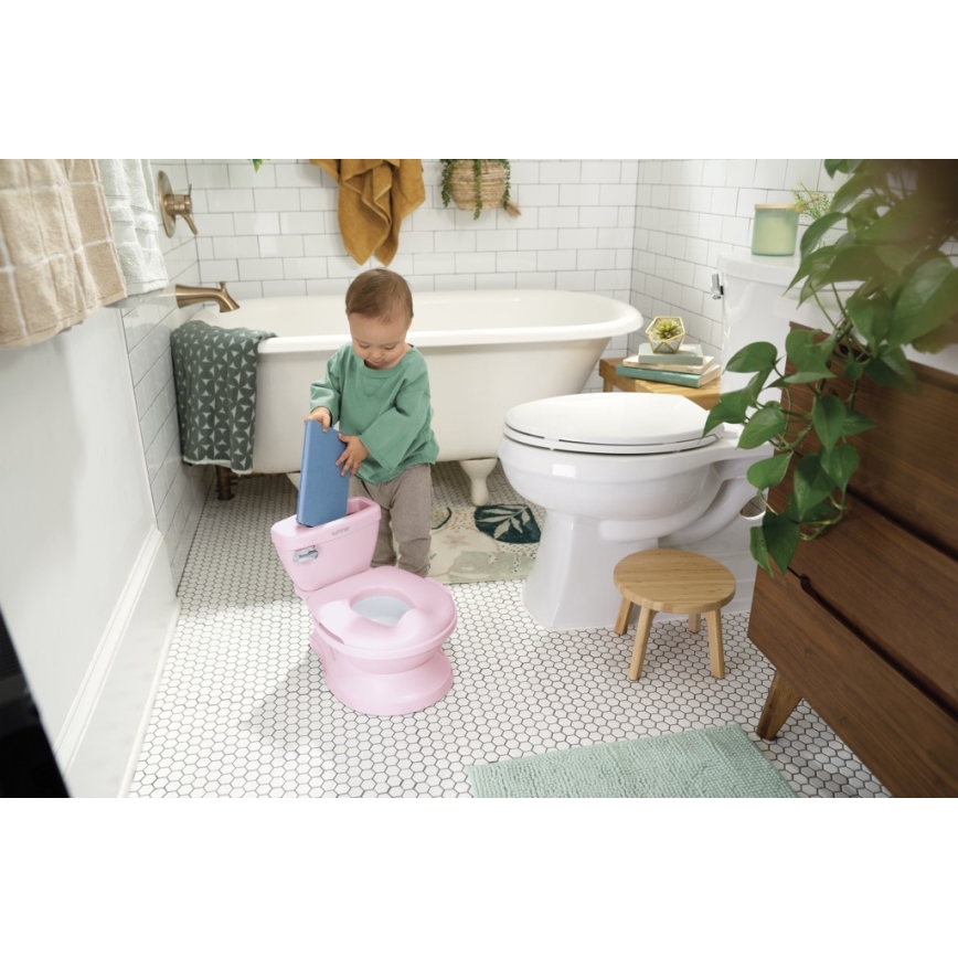 Ingenuity - Dziecięca toaleta z dźwiękiem MY SIZE różowa 2xAAA