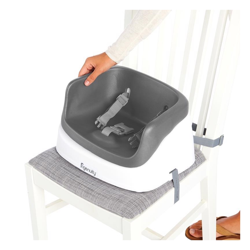 Ingenuity - Fotelik podwyższający do stołu jadalnego 2w1 SMARTCLEAN TODDLER szary