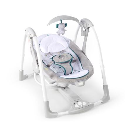 Ingenuity - Wibrująca huśtawka dla dzieci z muzyką 2w1 NASH 4xLR20