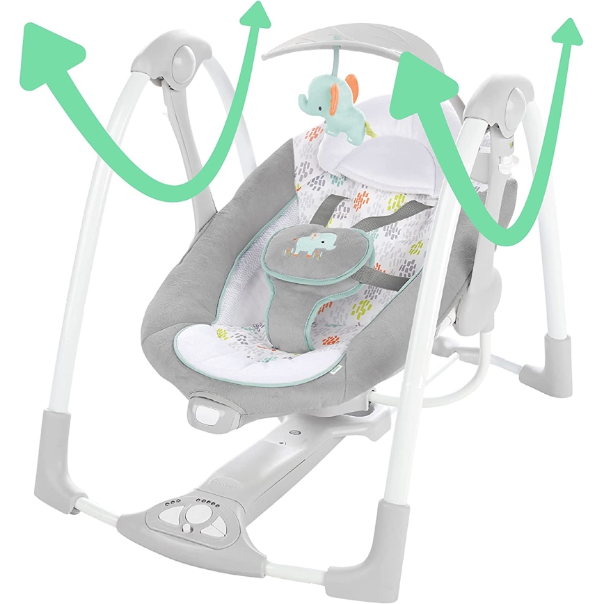 Ingenuity - Wibrująca huśtawka dla dzieci z muzyką 2w1 WIMBERLY 4xD + 1xC