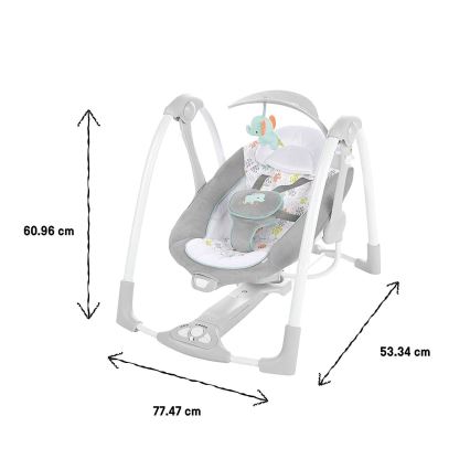 Ingenuity - Wibrująca huśtawka dla dzieci z muzyką 2w1 WIMBERLY 4xD + 1xC