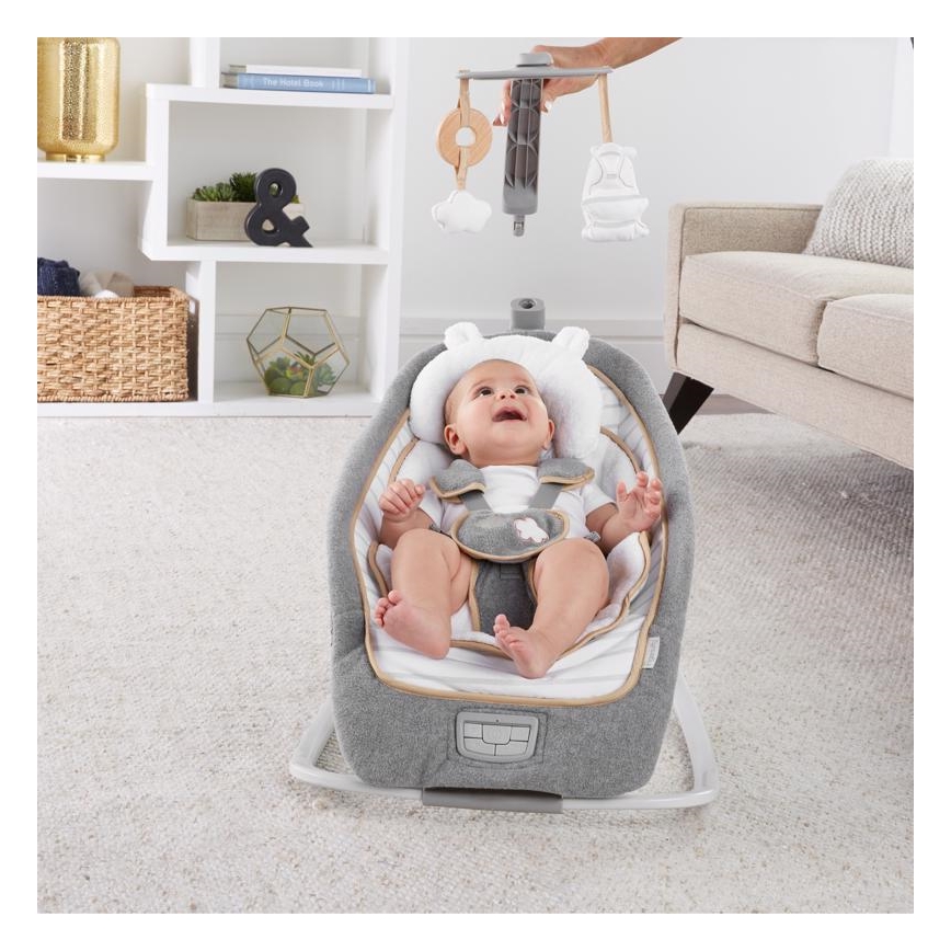 Ingenuity - Wibrujący bujaczek dla dziecka z muzyką  BOUTIQUE 3xLR14