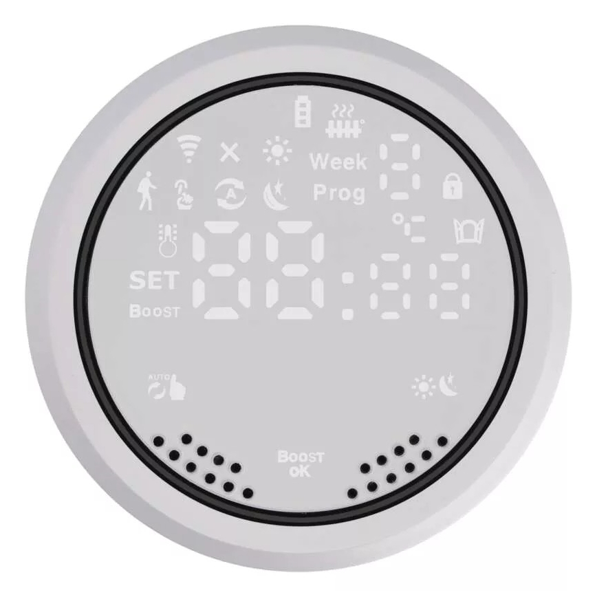 Inteligentna głowica termostatyczna z wyświetlaczem LCD GoSmart M30x1,5 2xAA/1,5V Tuya