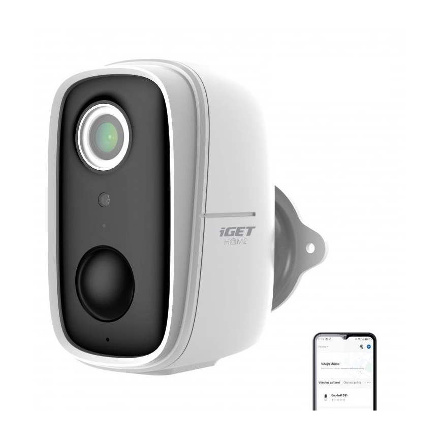 Inteligentna kamera z czujnikiem Full HD 1080p 5V 9600 mAh IP65 Wi-Fi Tuya biała