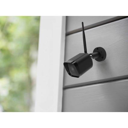 Inteligentna kamera zewnętrzna z sensorem Full HD 1080p 12V IP65 Wi-Fi Tuya czarna
