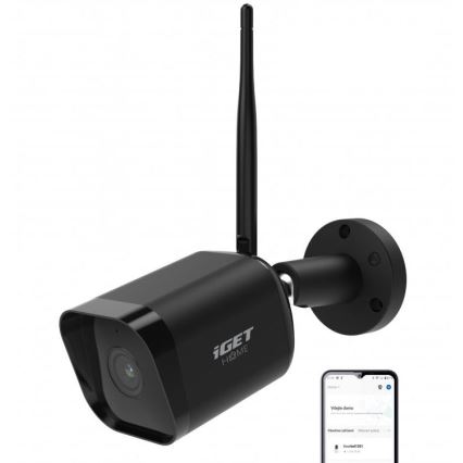Inteligentna kamera zewnętrzna z sensorem Full HD 1080p 12V IP65 Wi-Fi Tuya czarna