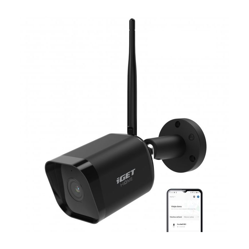 Inteligentna kamera zewnętrzna z sensorem Full HD 1080p 12V IP65 Wi-Fi Tuya czarna