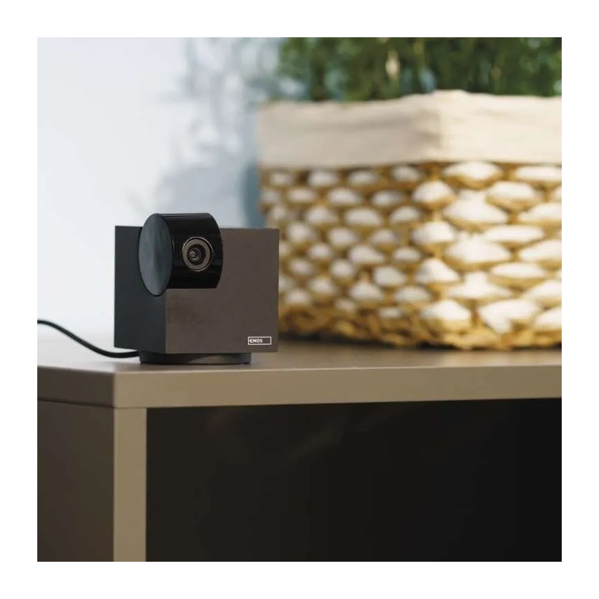 Inteligentna obrotowa kamera wewnętrzna z czujnikiem ruchu GoSmart 5V Wi-Fi Tuya czarna