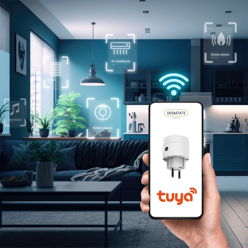 Inteligentne gniazdko 2300W/230V/10A Wi-Fi Tuya