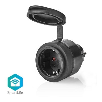 Inteligentne gniazdko 3680W/230V/Schuko Typ F/16A Wi-Fi IP44 czarne