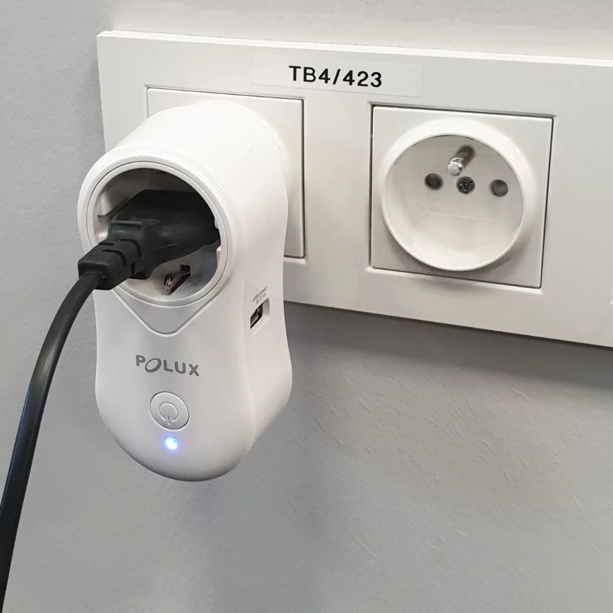 Inteligentne gniazdo SMART 3400W/230V Wi-Fi Tuya + USB SCHUKO