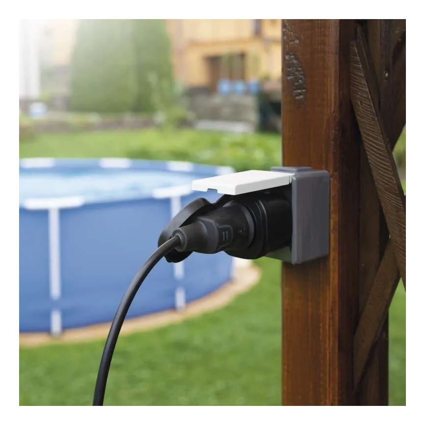 Inteligentne zewnętrzne gnizadko GoSmart 3680W/230V/16A Wi-Fi Tuya IP44