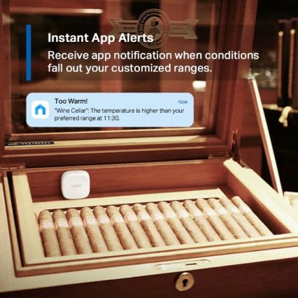 Inteligentny czujnik do pomiaru temperatury i wilgotności — zasilany baterią 1xCR2450