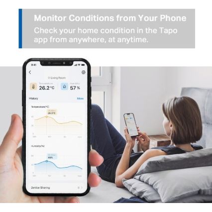 Inteligentny czujnik do pomiaru temperatury i wilgotności — zasilany baterią 1xCR2450