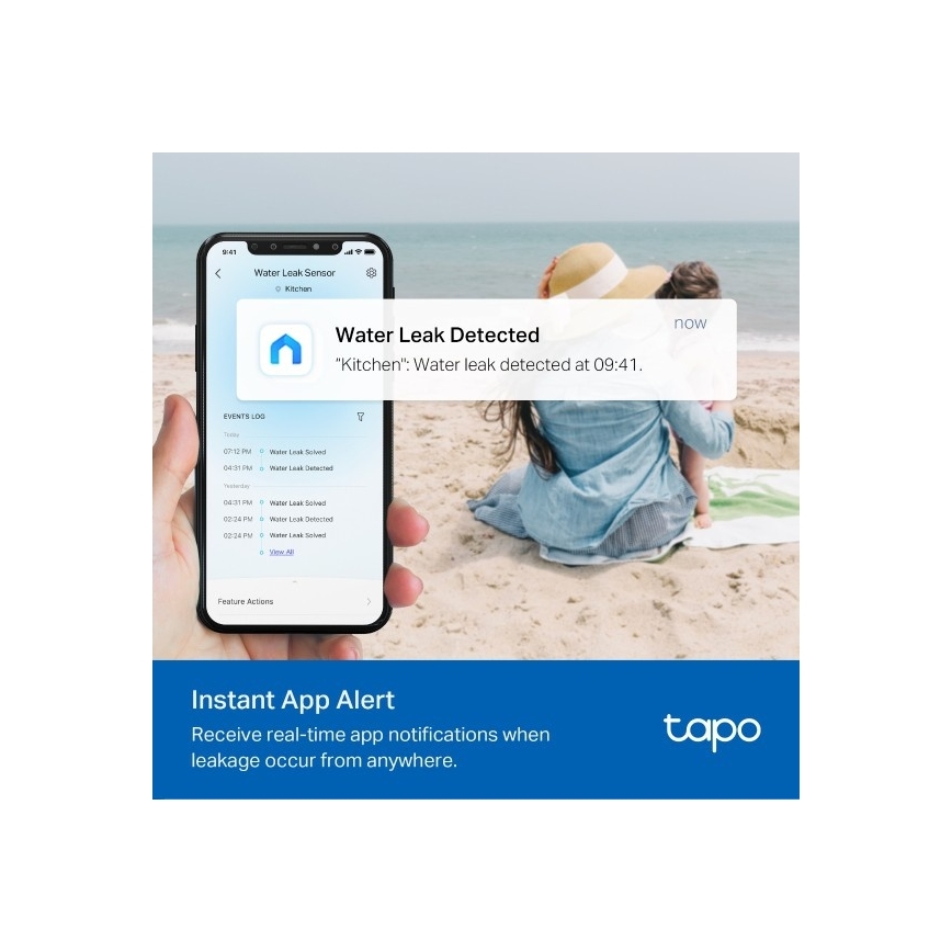 Inteligentny czujnik wycieku wody 2xAAA