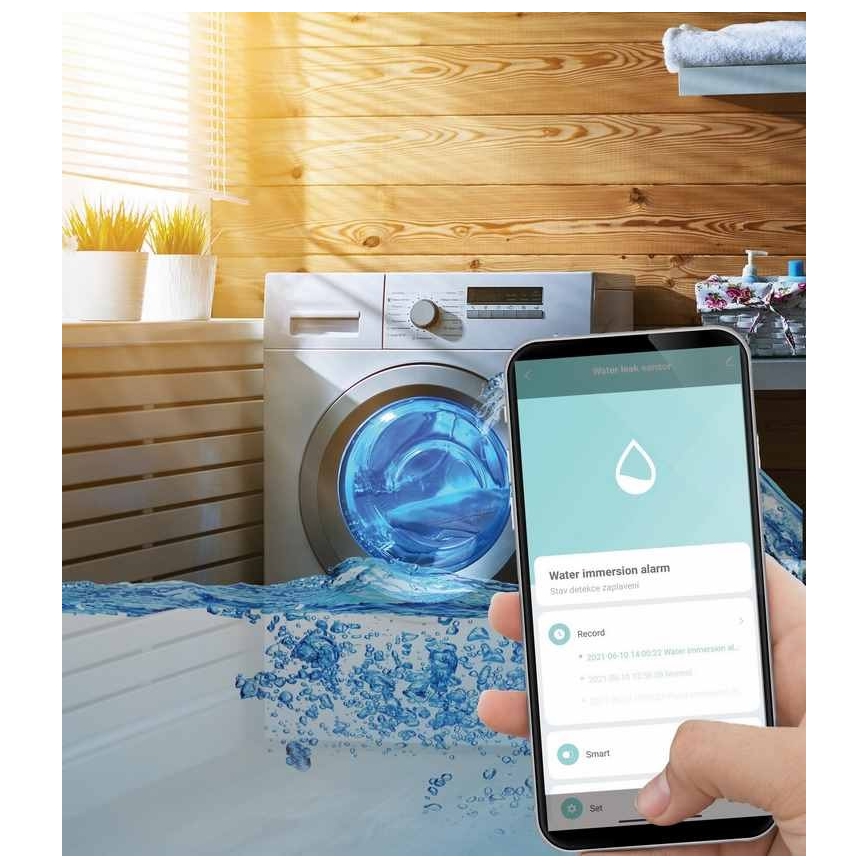 Inteligentny czujnik wycieku wody 3xAAA Wi-Fi Tuya