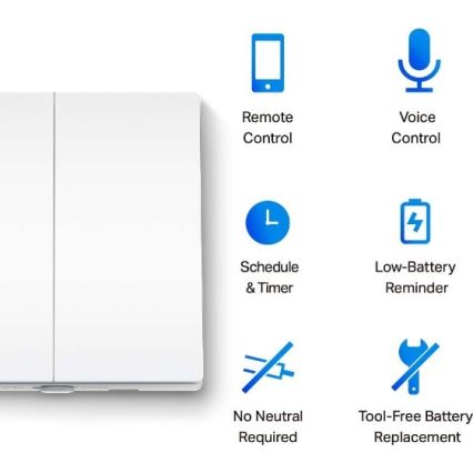 Inteligentny dwuklawiszowy włącznik oświetlenia 2xAAA