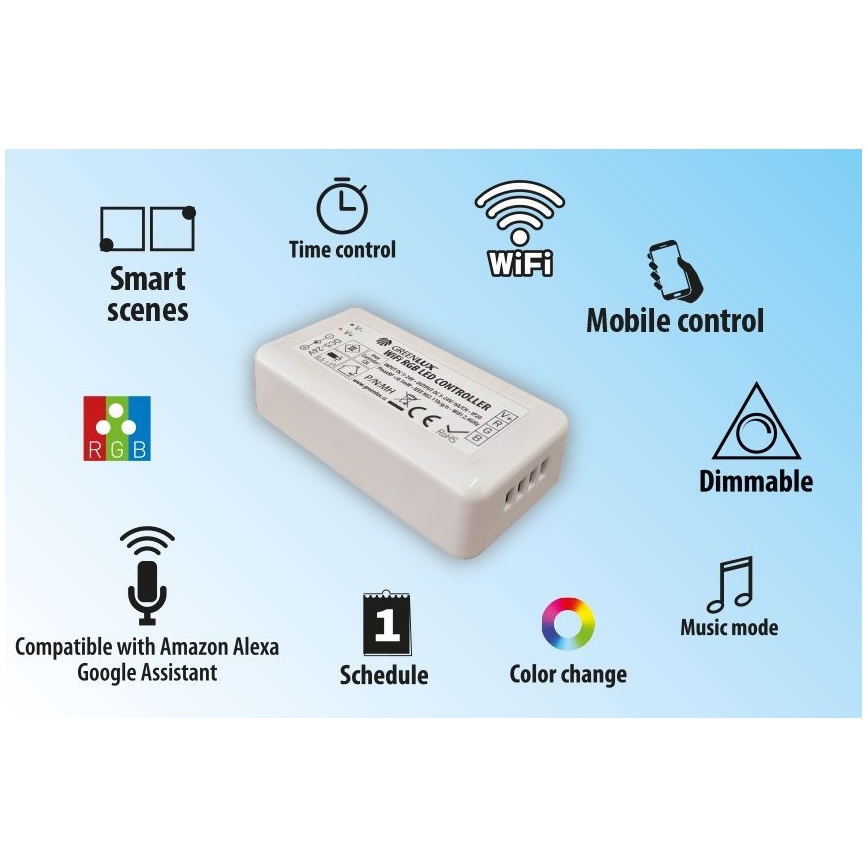 Inteligentny kontroler do taśm LED RGB 5-24V Wi-Fi Tuya