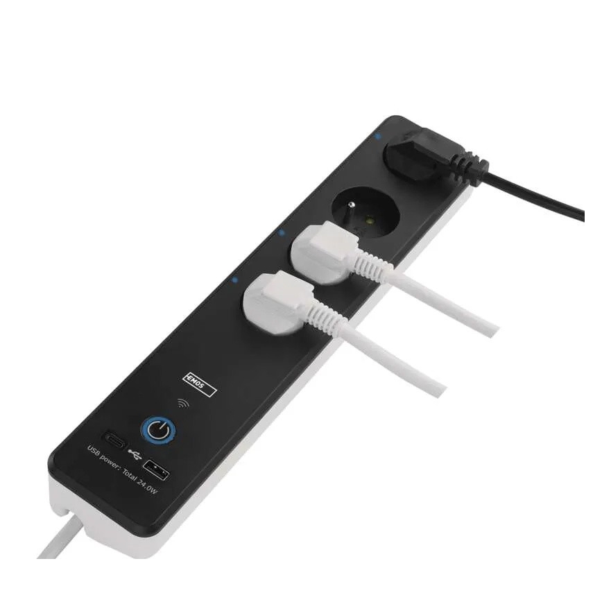 Inteligentny przedłużony kabel z wyłącznikiem GoSmart 4Z + 1xUSB-A + 1xUSB-C 2 m Wi-Fi Tuya