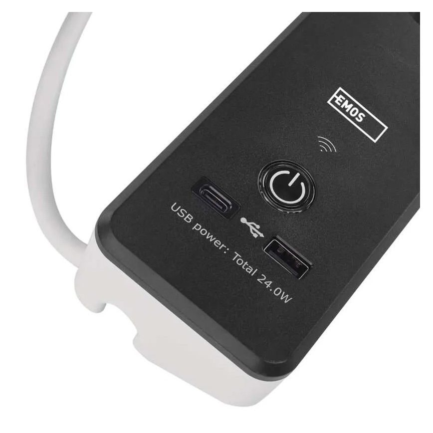 Inteligentny przedłużony kabel z wyłącznikiem GoSmart 4Z + 1xUSB-A + 1xUSB-C 2 m Wi-Fi Tuya