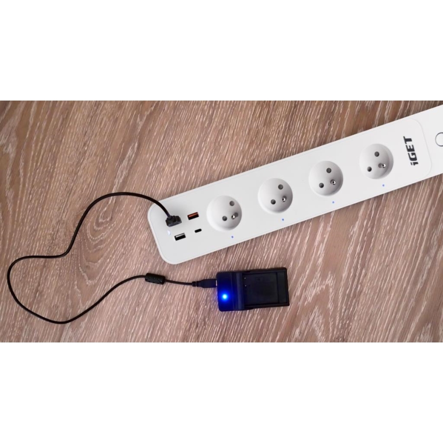 Inteligentny przedłużacz z wyłącznikiem 1,5 m 4Z + 4xUSB Wi-Fi