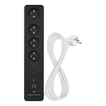 Inteligentny przedłużony kabel z wyłącznikiem GoSmart 4Z + 1xUSB-A + 1xUSB-C 2 m Wi-Fi Tuya