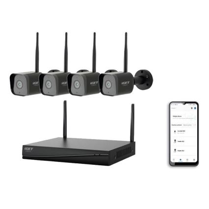 Inteligentny system kamerowy + 4 kamery z czujnikiem, 2K+, 12V, IP65, Wi-Fi, Tuya