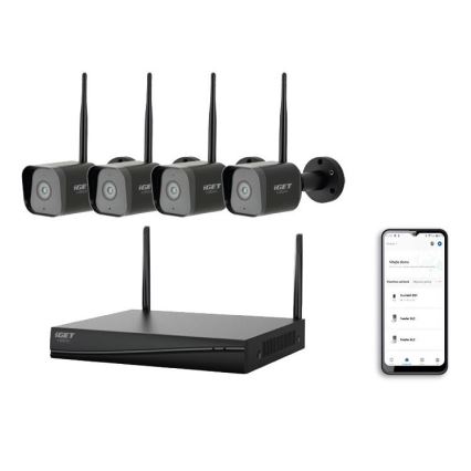 Inteligentny system kamerowy + 4x kamera z czujnikiem 2K+ 12V IP65 Wi-Fi