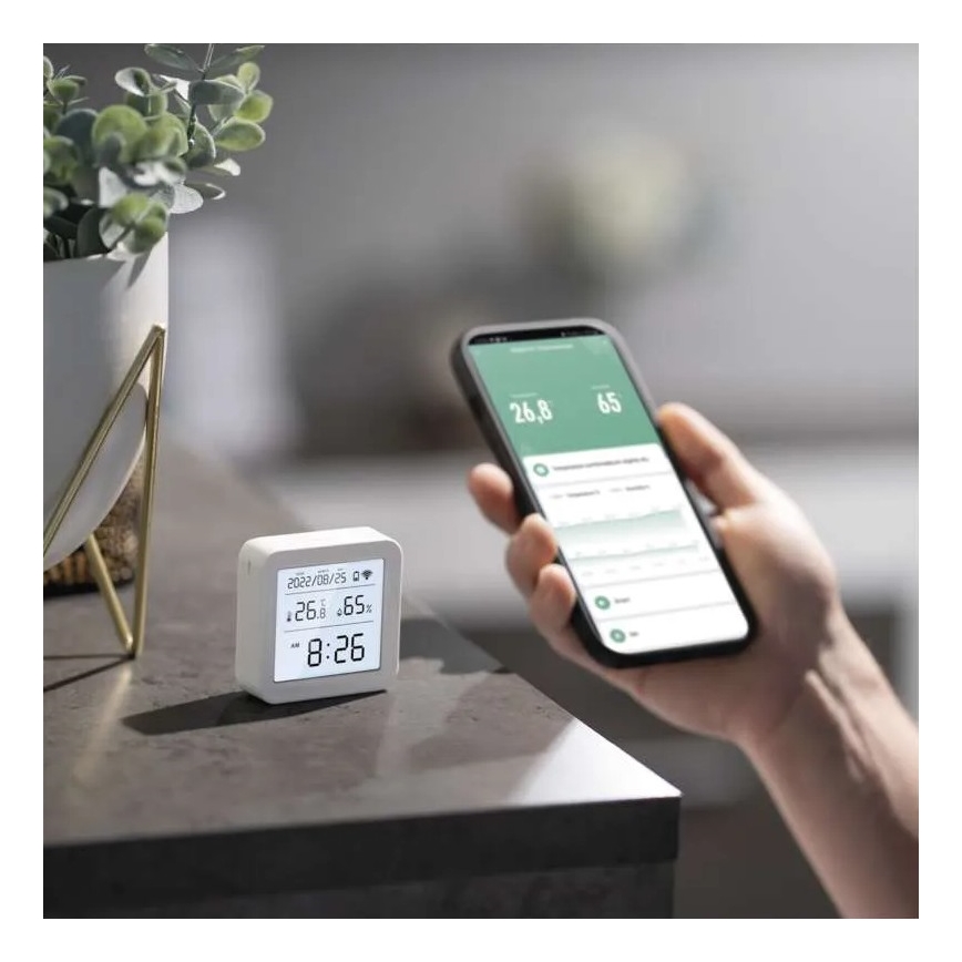 Inteligentny termometr cyfrowy GoSmart 3xAAA Tuya biały