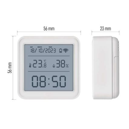 Inteligentny termometr cyfrowy GoSmart 3xAAA Tuya biały