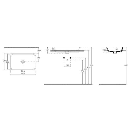Isvea - Umywalka nablatowa AQUA 60x38 cm ceramika/biała