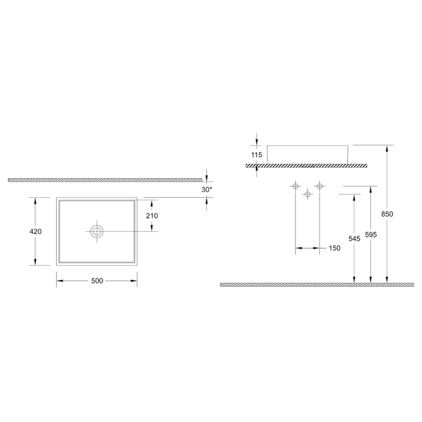 Isvea - Umywalka nablatowa PURITY 50x42 cm ceramika/biała