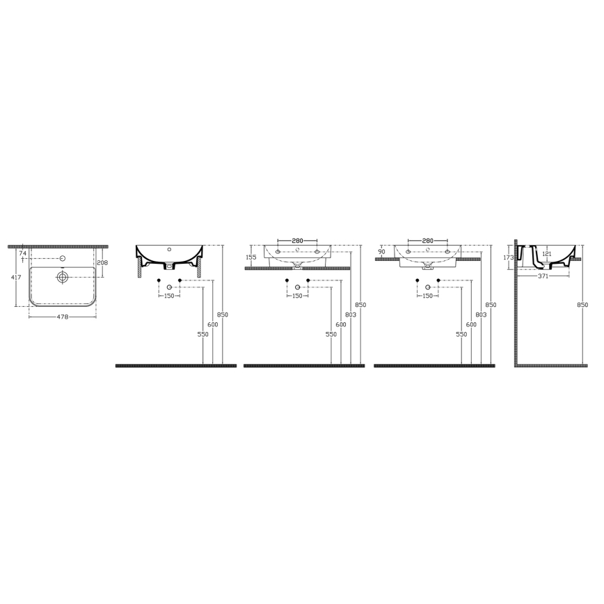 Isvea - Umywalka nablatowa SOTT AQUA 48x42 cm ceramika/biała