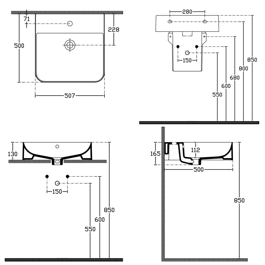 Isvea - Umywalka nablatowa/wisząca SOTT AQUA 50x50 cm ceramika/biała