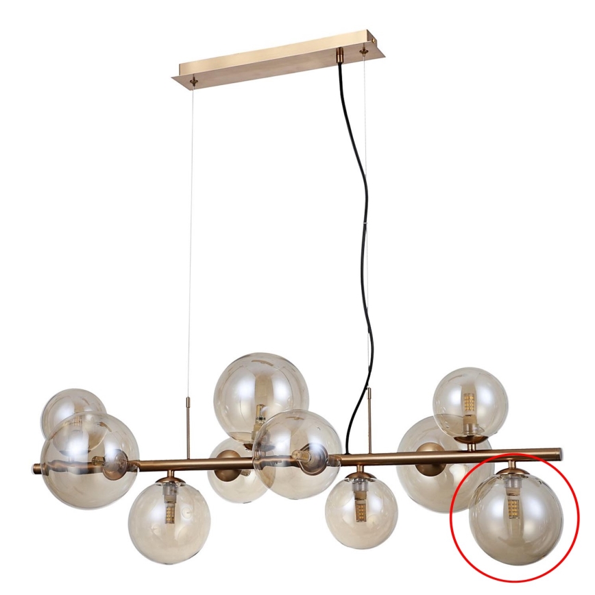 ITALUX - Klosz wymienny do żyrandola i kinkietu CANELLO G9 śr. 15 cm brązowy