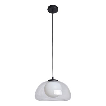 ITALUX - Lampa wisząca na lince AINALE 1xG9/7W/230V czarna/przezroczysta
