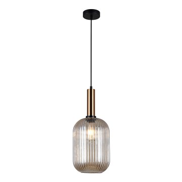 ITALUX - Lampa wisząca na linkach ANTIOLA 1xE27/40W/230V śr. 20 cm brąz