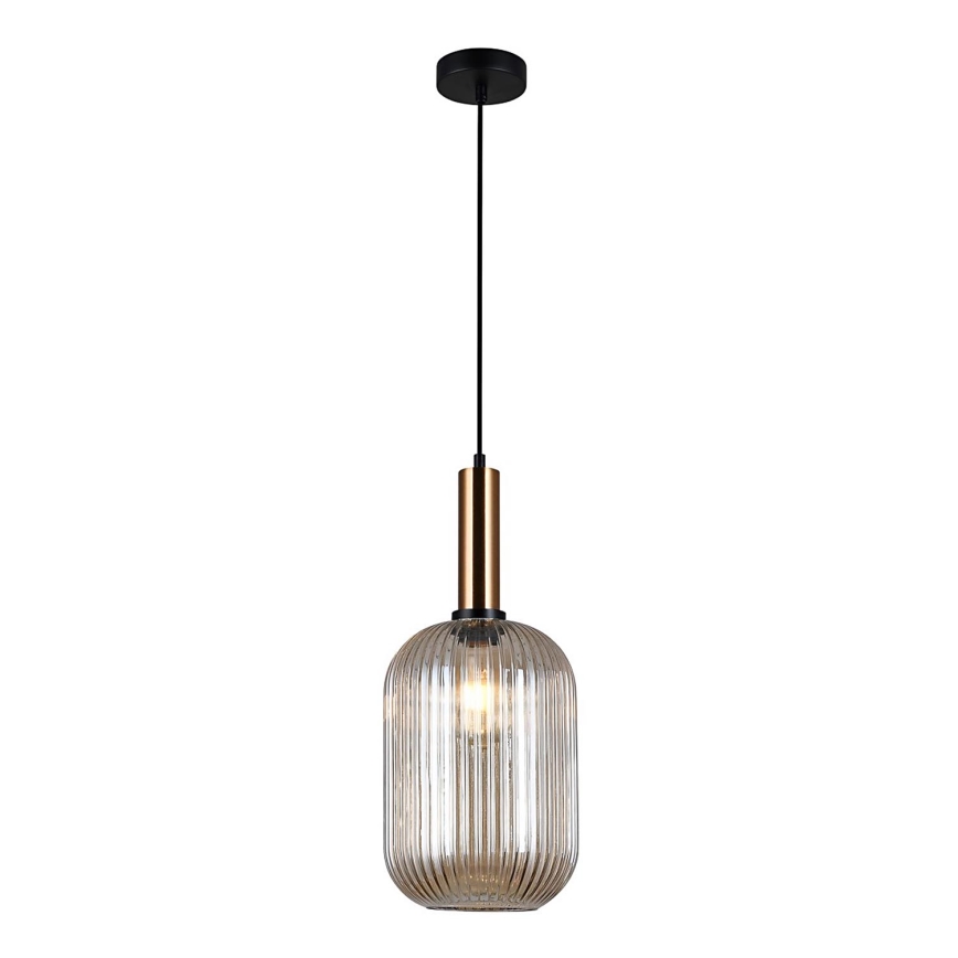 ITALUX - Lampa wisząca na linkach ANTIOLA 1xE27/40W/230V śr. 20 cm brąz