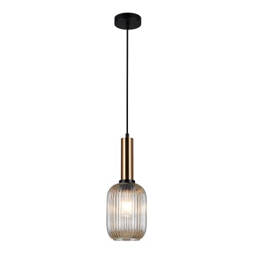 ITALUX - Lampa wisząca na linkę ANTIOLA 1xE27/40W/230V śr. 15 cm brąz