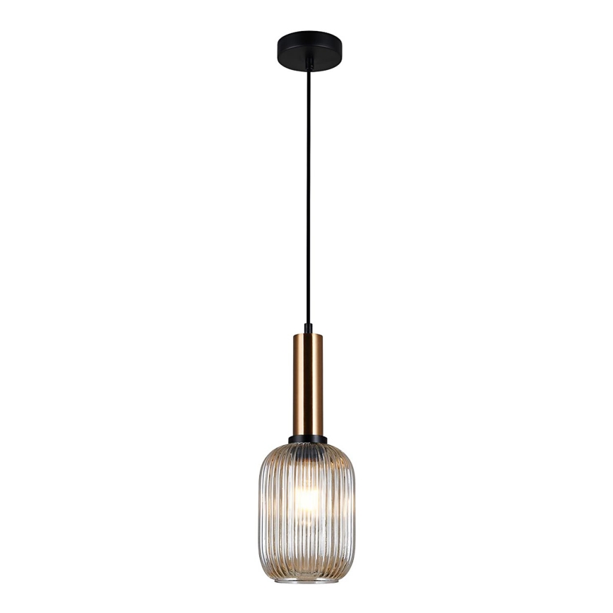 ITALUX - Lampa wisząca na linkę ANTIOLA 1xE27/40W/230V śr. 15 cm brąz