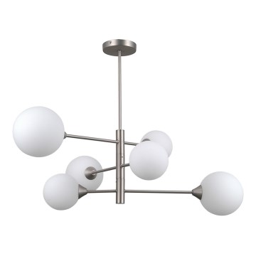 ITALUX - Lampa wisząca na pręcie EVORA 6xG9/5W/230V nikiel