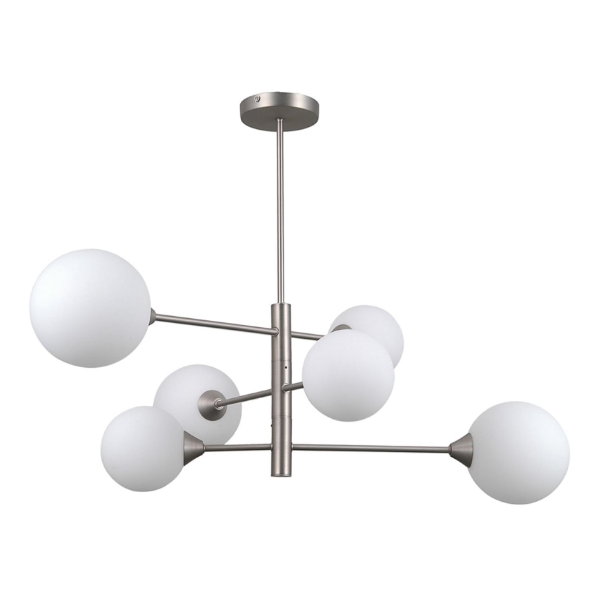 ITALUX - Lampa wisząca na pręcie EVORA 6xG9/5W/230V nikiel
